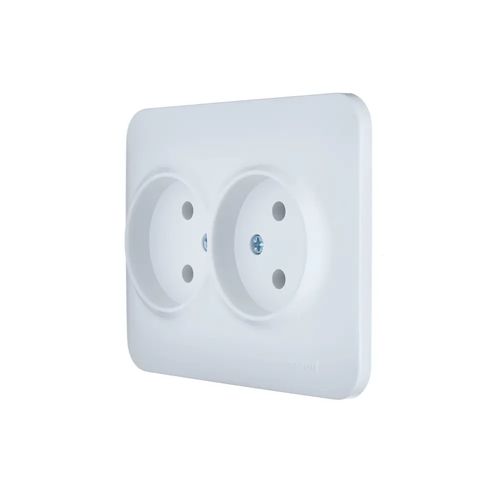 Розетка двойная встраиваемая Lezard Asti без заземления цвет белый STLM-2067784 - Вид №1