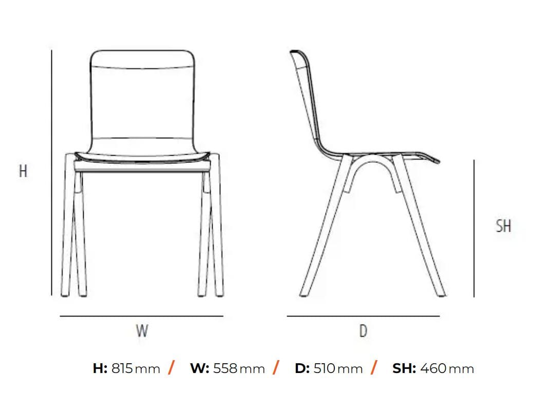 Штабелируемый стул из ткани Wiener GTV Design You ARCH-00131297 - Вид №2
