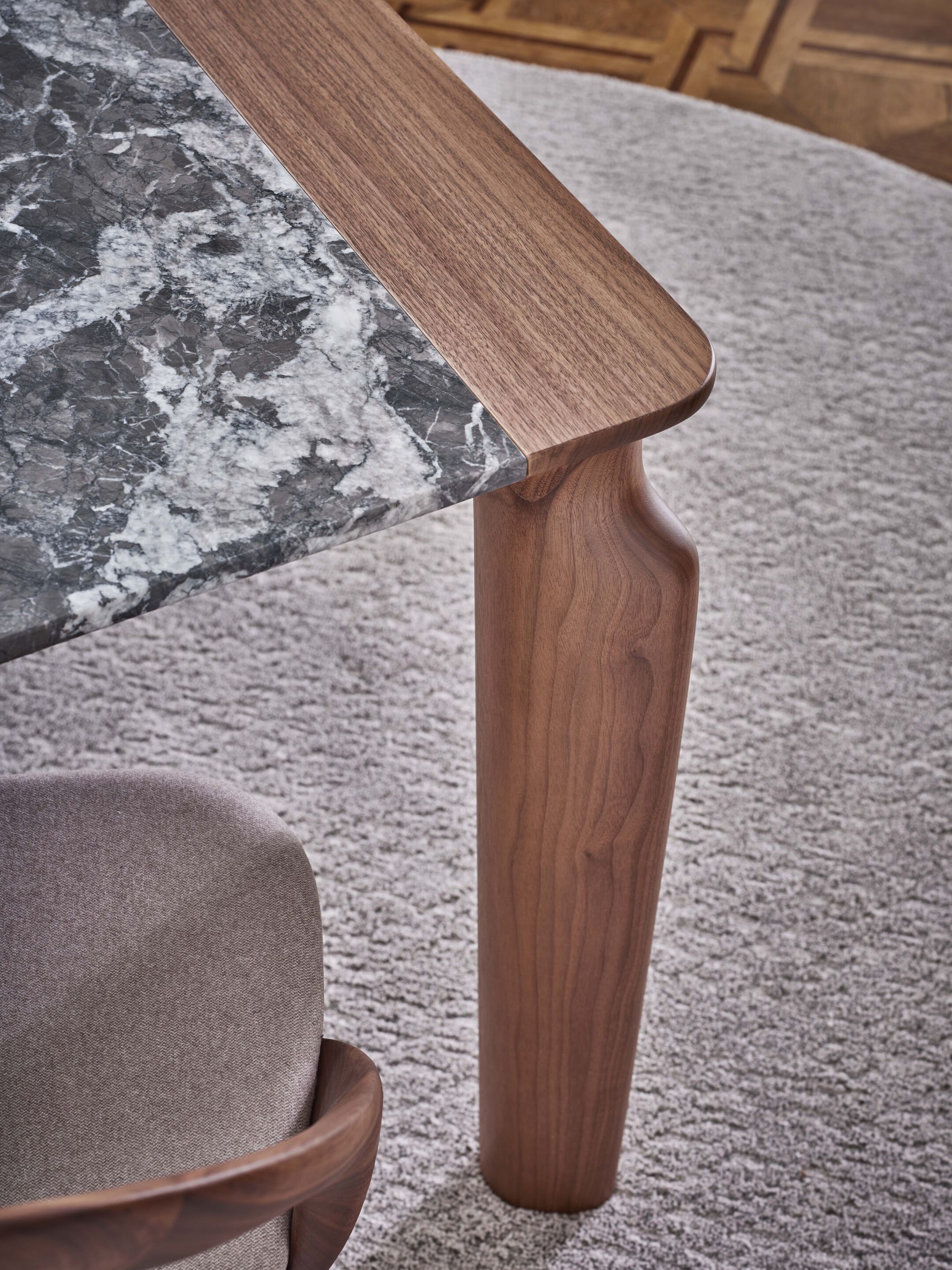 Прямоугольный обеденный стол из ореха и мрамора Porada двадцать четыре ARCH-00052296 - Вид №3