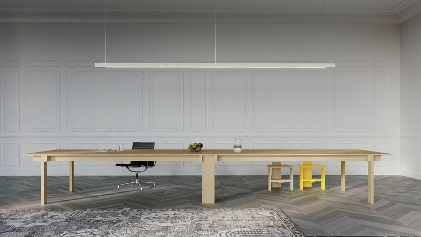 Moca Прямоугольный деревянный стол для переговоров Rib sun-id-1462468 - Вид №1