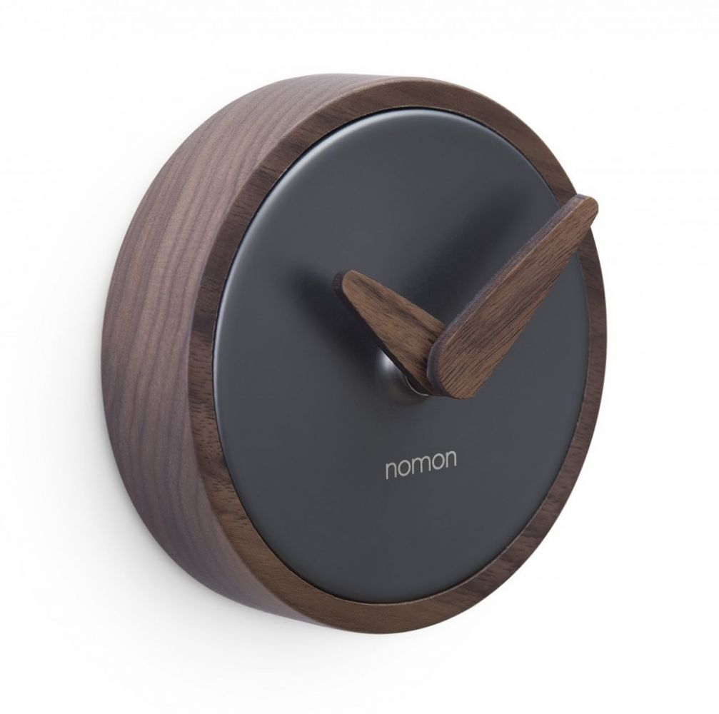 095460 Настенные часы орех-графитовая сталь Nomon Atomo 