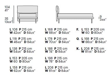 Мягкая односпальная кровать Bolzan Iorca ARCH-00101187
