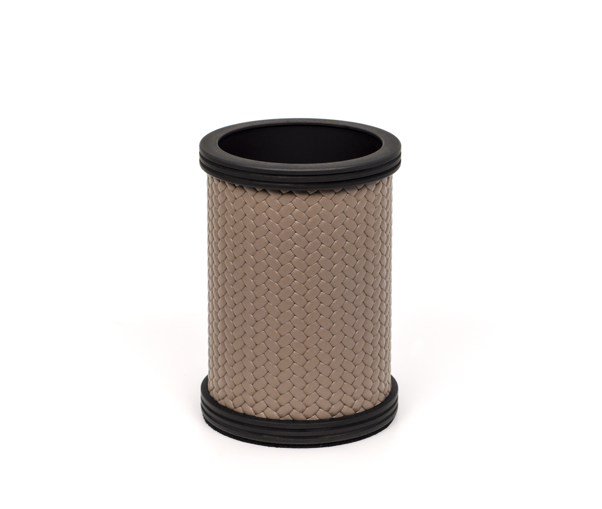 Держатель для зубных щеток Carol - Ø 6,5XH10 см / металл-хром / зернистая кожа_черный Pinetti 00.1611.029.001 - Вид №1