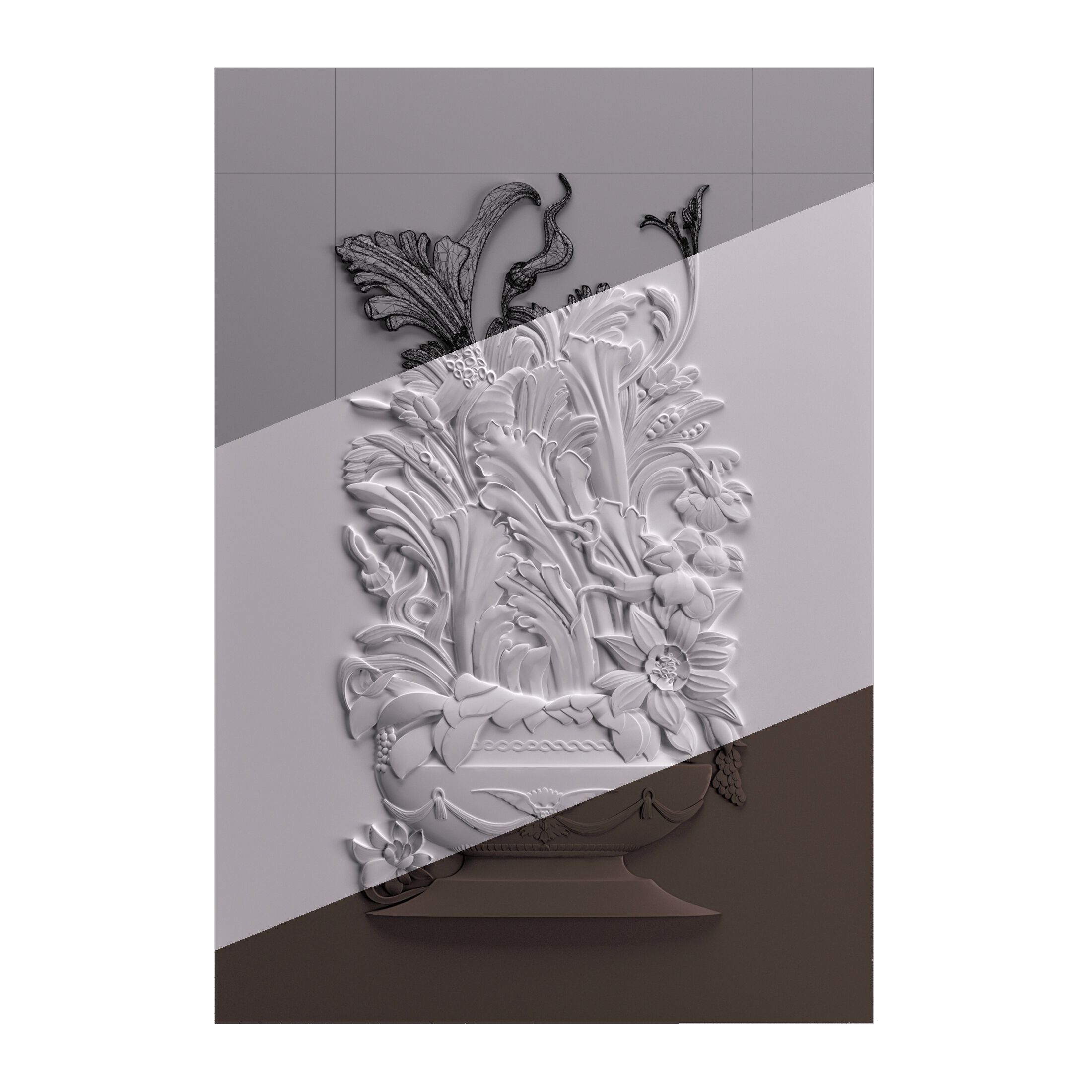 Трехмерная декоративная гипсовая панель WallDeco CROCUS ARCH-00109959 - Вид №2