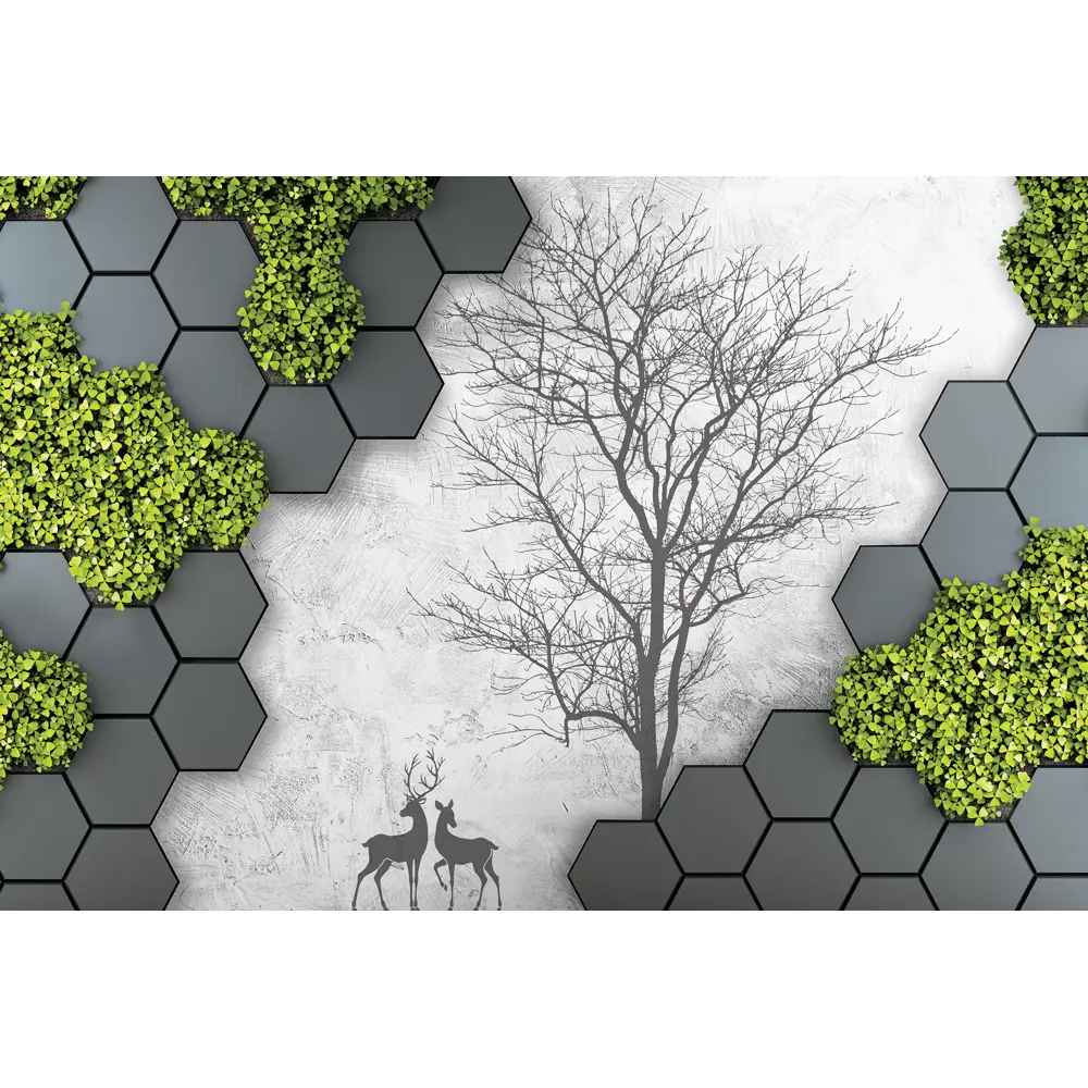 Фотообои Олени в ущелье флизелиновые, 400x270 см, L13-191 FBRUSH 3D FLIZART STLM-2195152