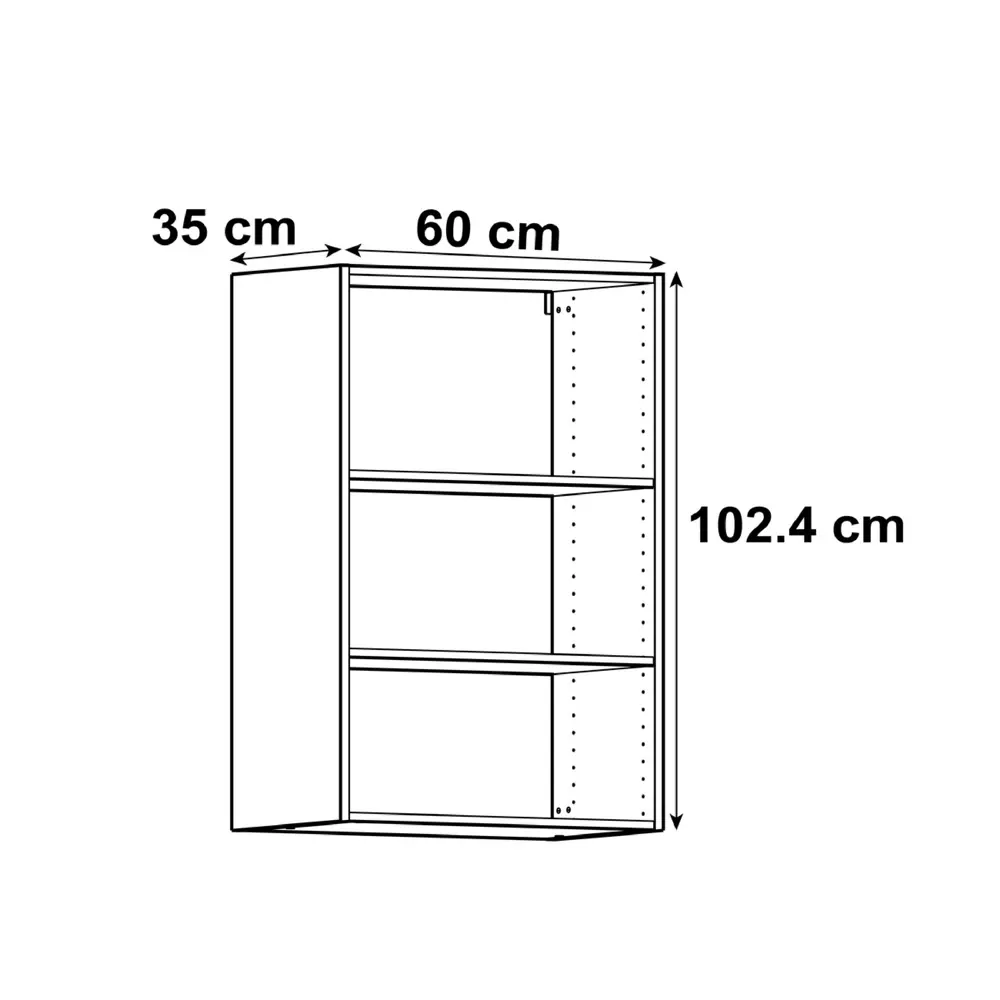 Каркас навесной Delinia ID 60x102.4x35 см, ЛДСП, цвет белый STLM-2188563 - Вид №1