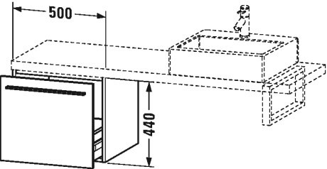 XL542203131 X-Large Шкафчик для компактной консоли Сосна серебристая, декор Duravit - Вид №1