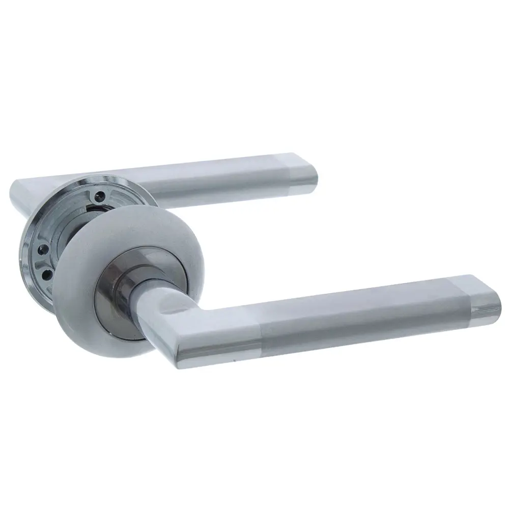 Ручки дверные на розетке Inspire ZC-12-L1/S1, ЦАМ, цвет глянцевый хром 15475851 STLM-2012113  - Вид №1