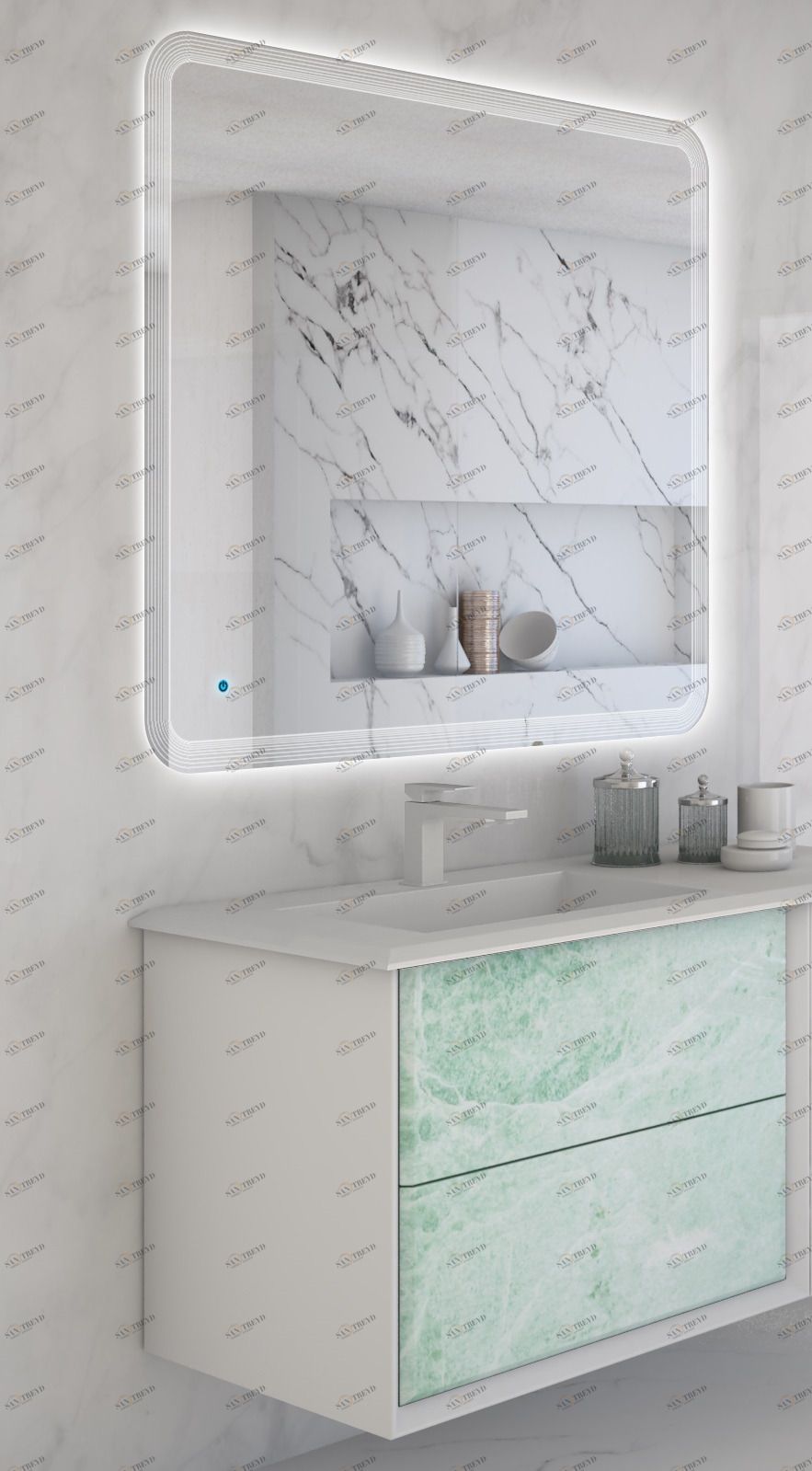 Мебель для ванной CEZARES BELLAGIO 70 Green Stone