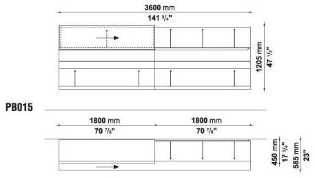 B&B Italia Модульная оборудованная стенка с подставкой под телевизор Pab sun-id-1512474 - Вид №30