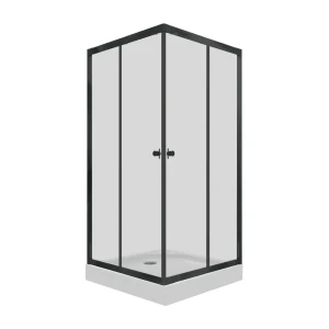 Душевой уголок Triton Лайк квадратный с низким поддоном 100x100 см черный профиль прозрачное стекло раздвижной
