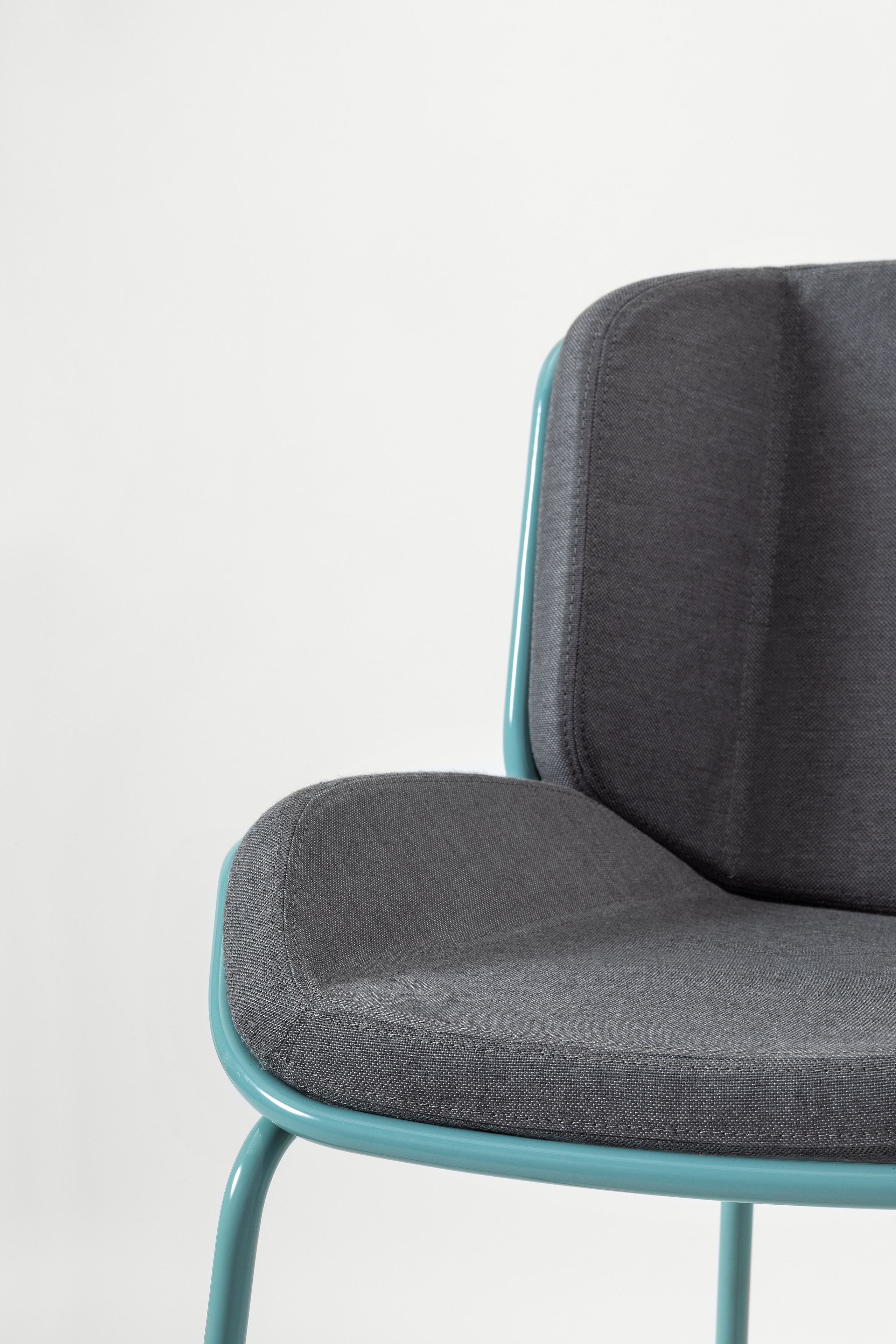 Металлический мягкий табурет с подставкой для ног со спинкой TrabA' Кожа ARCH-00045469 - Вид №19