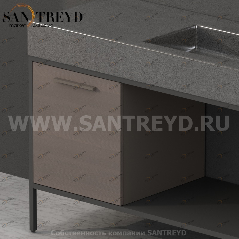 SS4548CF Тумба с открывающейся левой створкой (с 1 стеклянной полкой) Globo Ceramica Globo INCANTHO