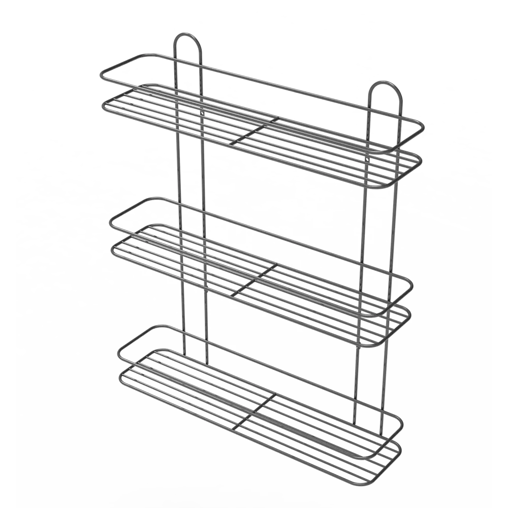 Полка для ванной Lemer Rhine трехъярусная 10x40 см металл цвет графит STLM-2054914 - Вид №4