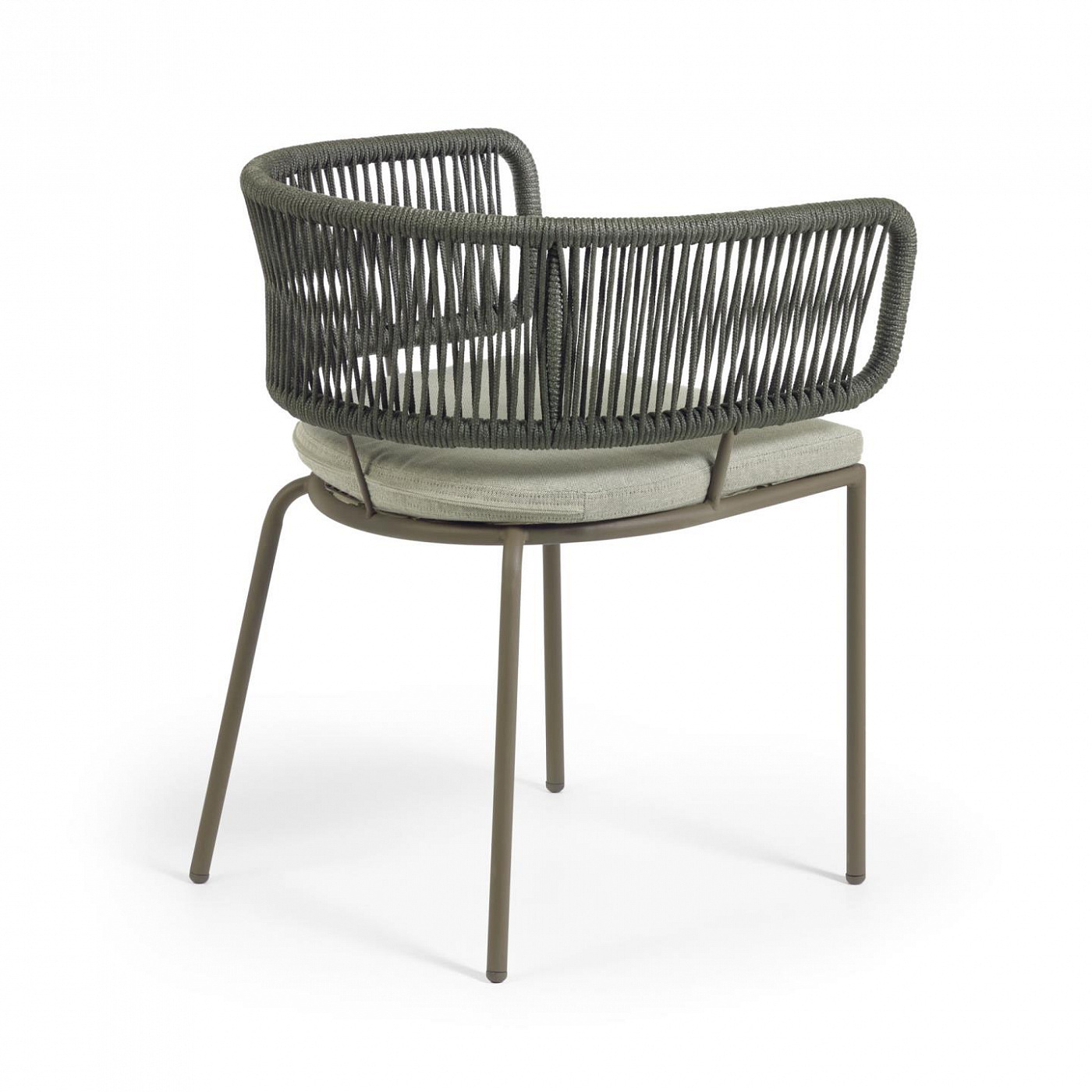 097881 Стул с зеленой веревкой и оцинкованной сталью La Forma Nadin - Вид №3