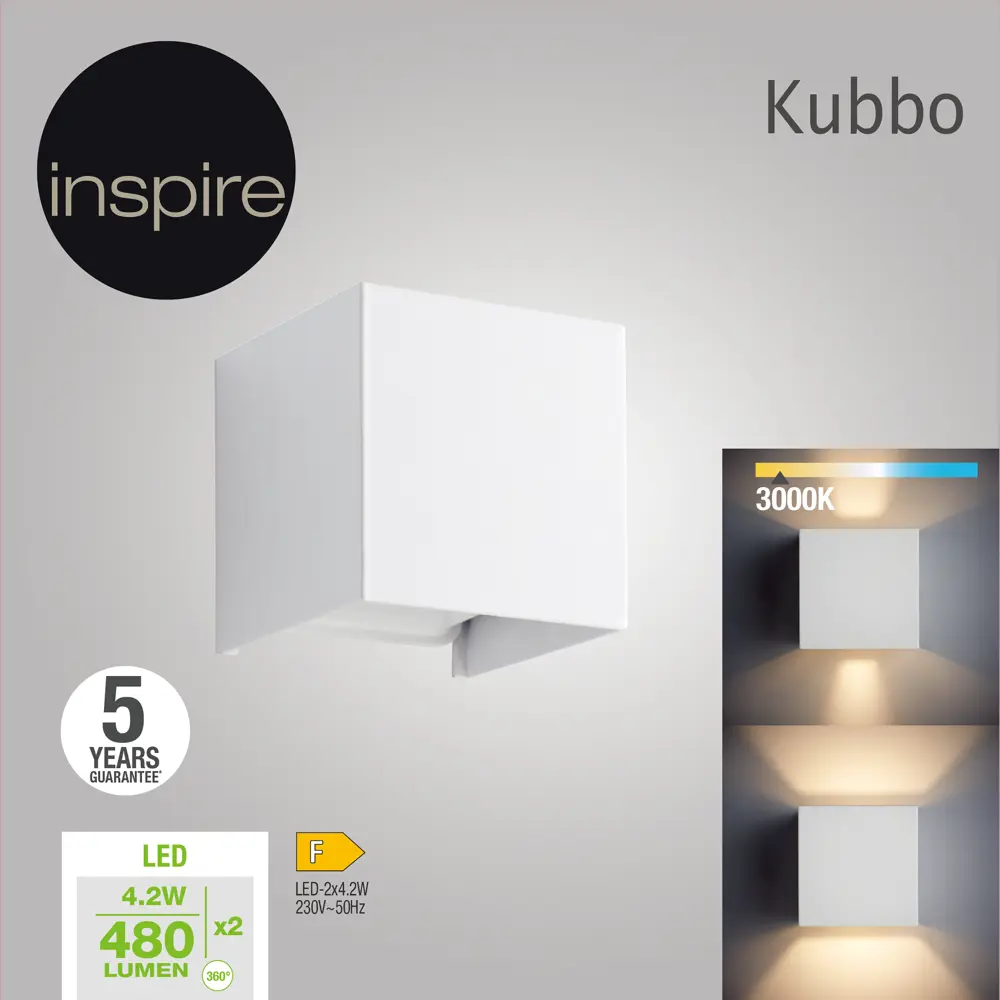 INSPIRE Kubbo — настенный светильник с теплым светом 3000K 89954847 STLM-0080170 - Вид №2
