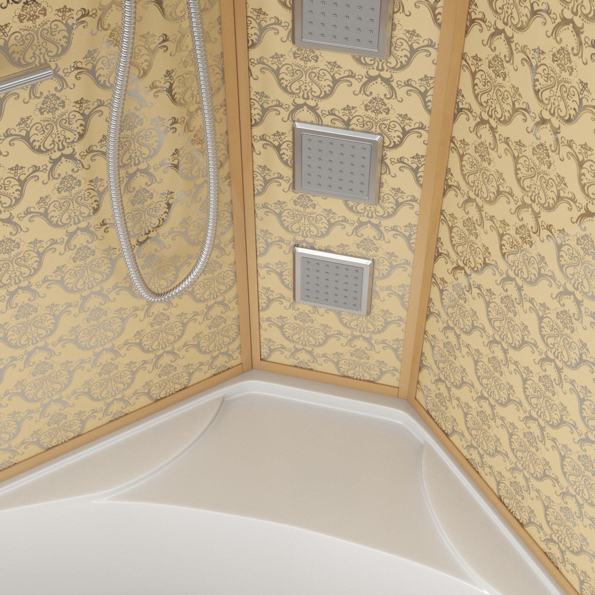 Душевая кабина NG-7744G (1200x1200х2150) высокий поддон стенки ЗОЛОТО Niagara Luxe - Вид №4