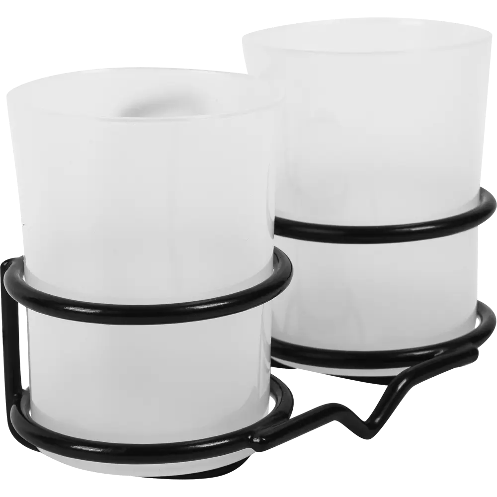 Держатель стакана для зубных щёток Trait двойной цвет чёрный SWENSA STLM-2131867