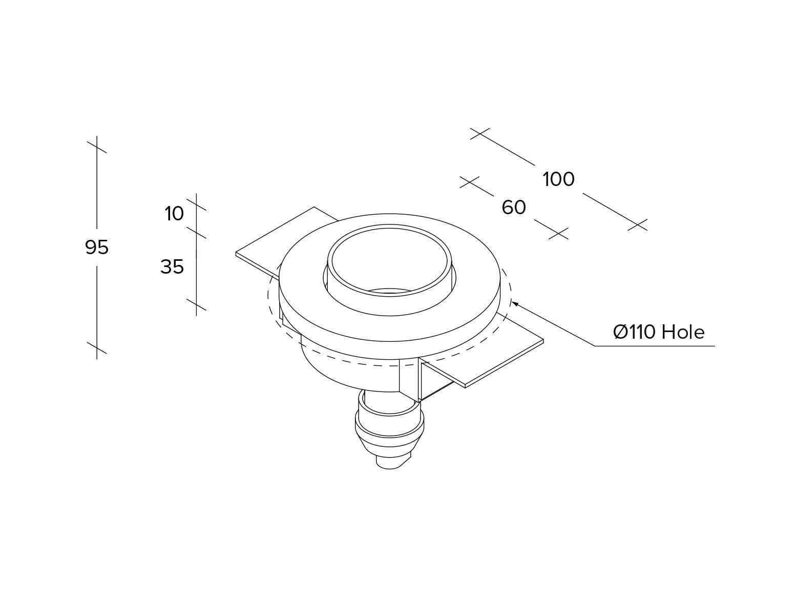 Гипсокартон круглый утопленный прожектор для столешниц Tecnico THESSALY ARCH-00076439 - Вид №21