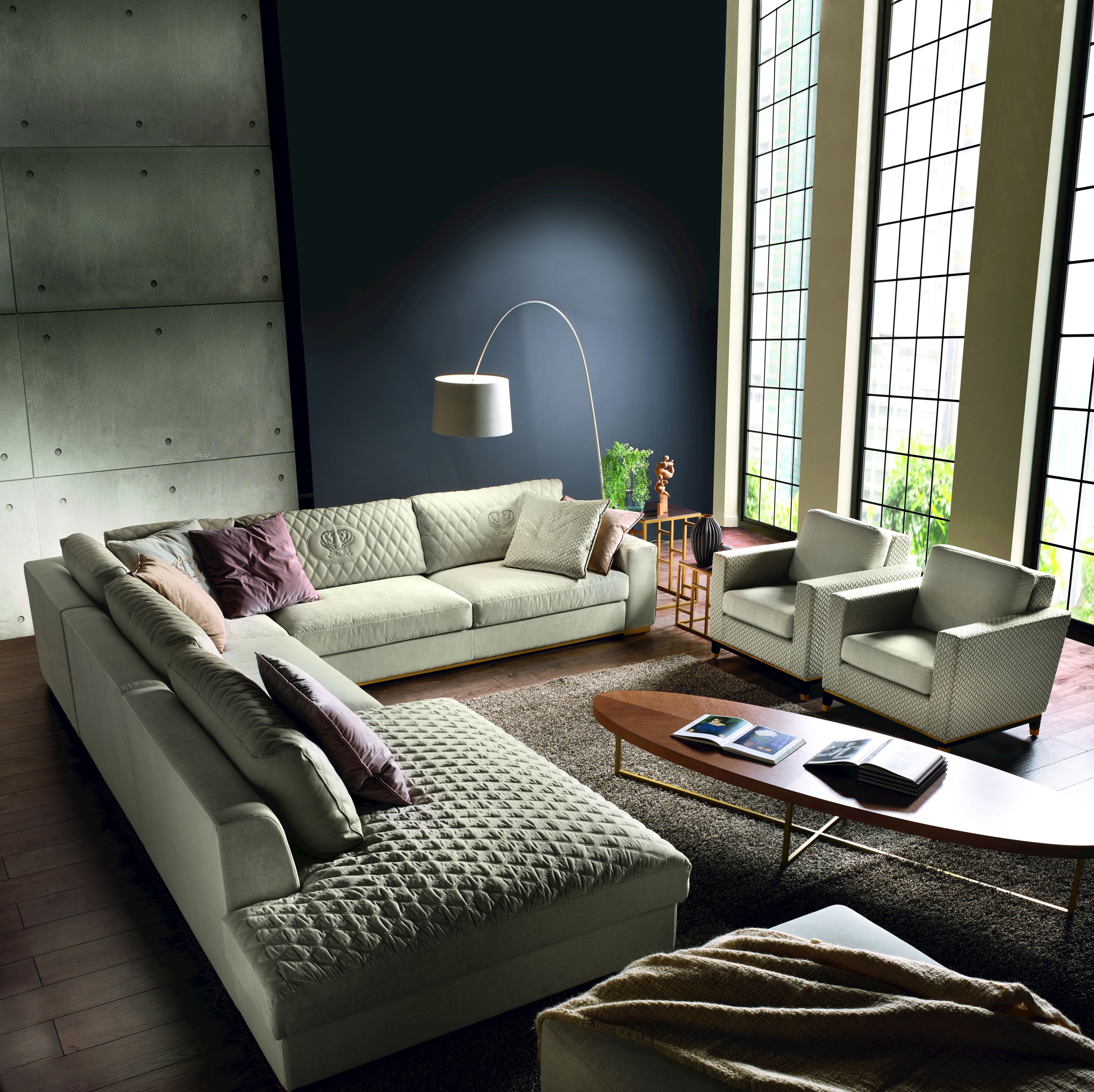 Бархатный угловой диван Former In Italia Parioli ARCH-00042735 - Вид №2