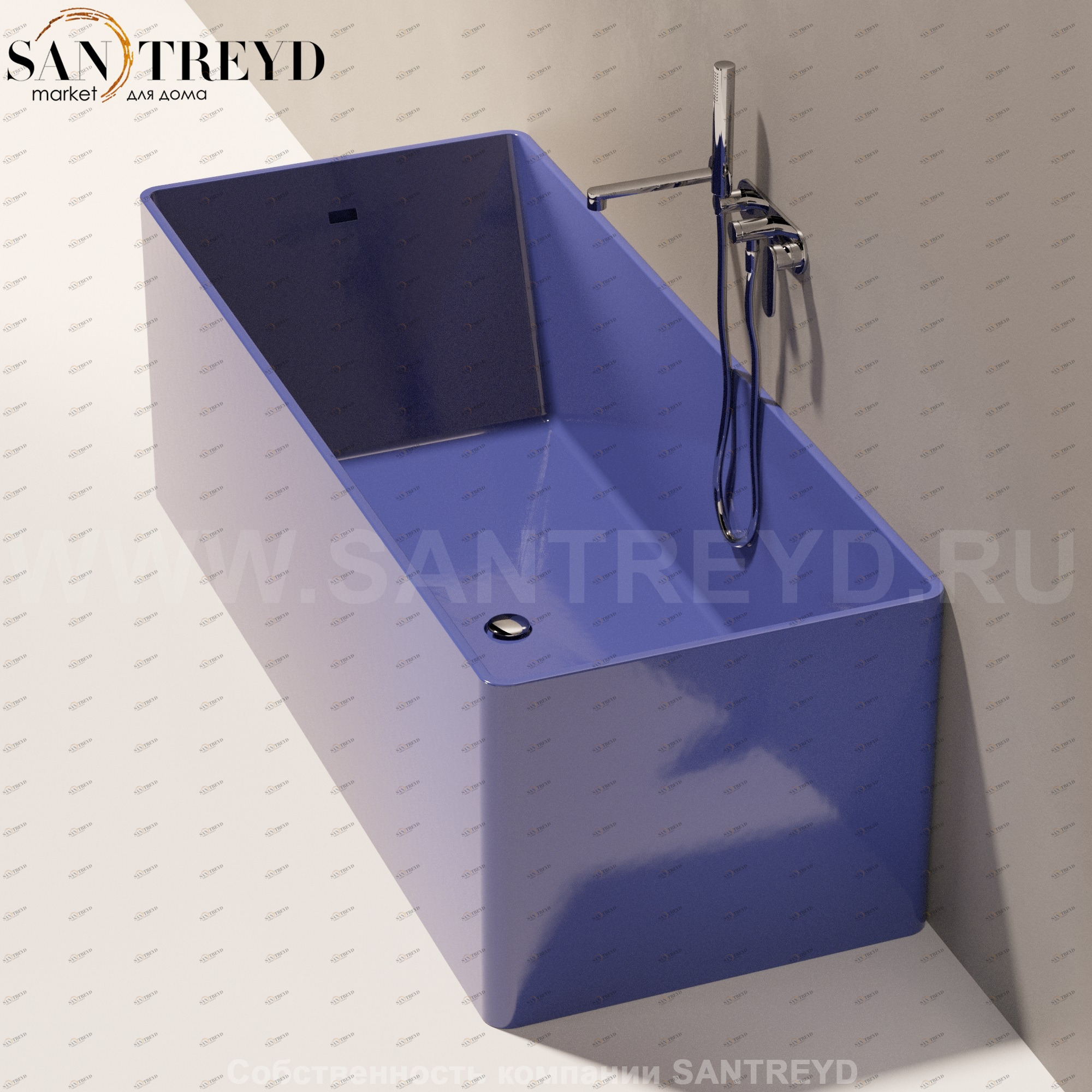 Flaminia WASH Ванна свободностоящая 170 см синяя MW170.5003 Ceramica Flaminia MW1705003