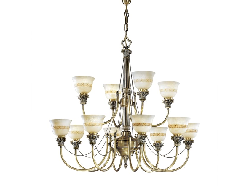 Атласная люстра с алебастром Possoni Illuminazione ARCH-00144609