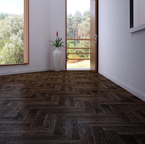 Паркет Ёлка Marco Ferutti Hermitage Неро Дуб Любая на выбор с брашью (Текстурированная) 610х122 мм 2600700114 - Вид №5