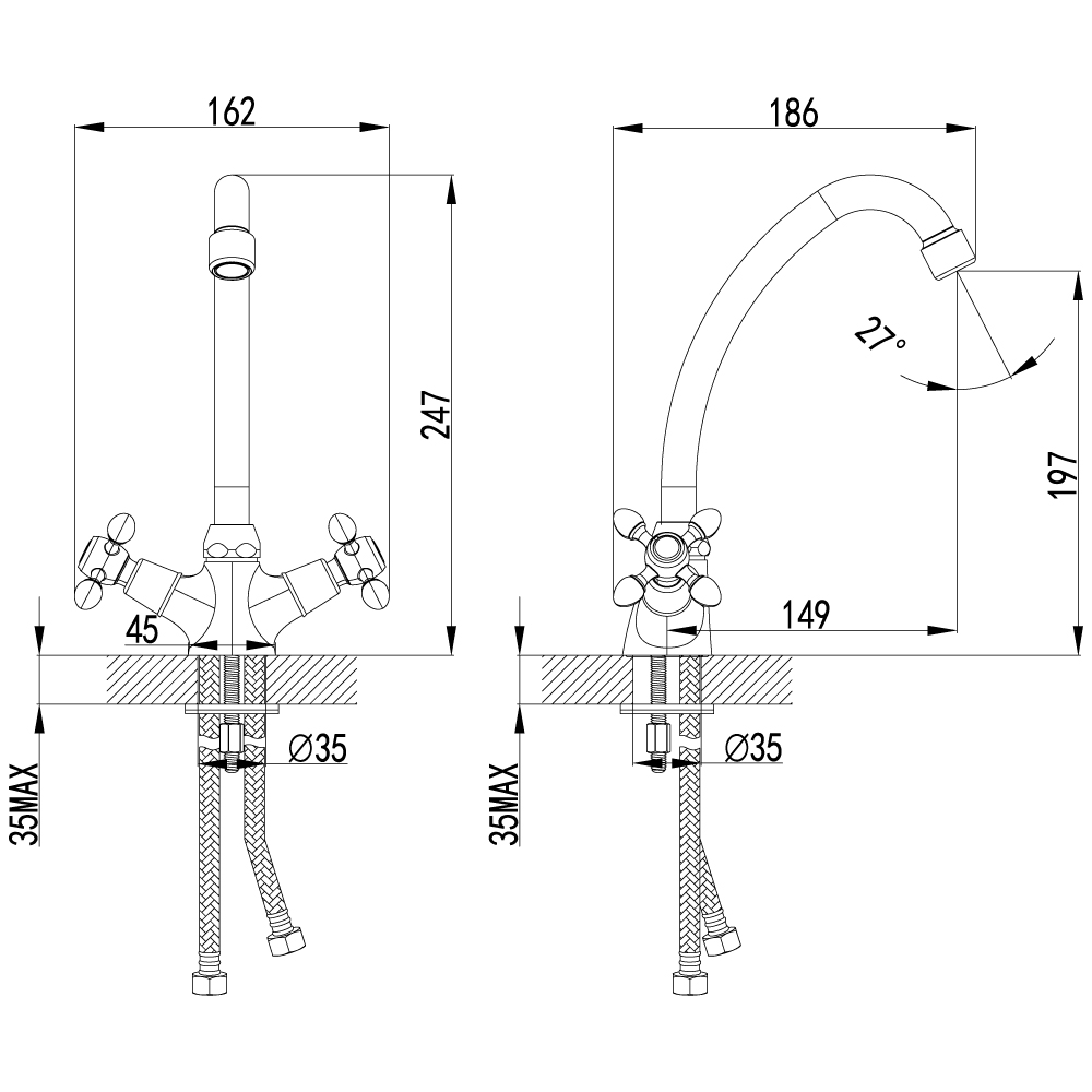 LM7604C Смеситель Vista для кухни LEMARK VISTA - Вид №1