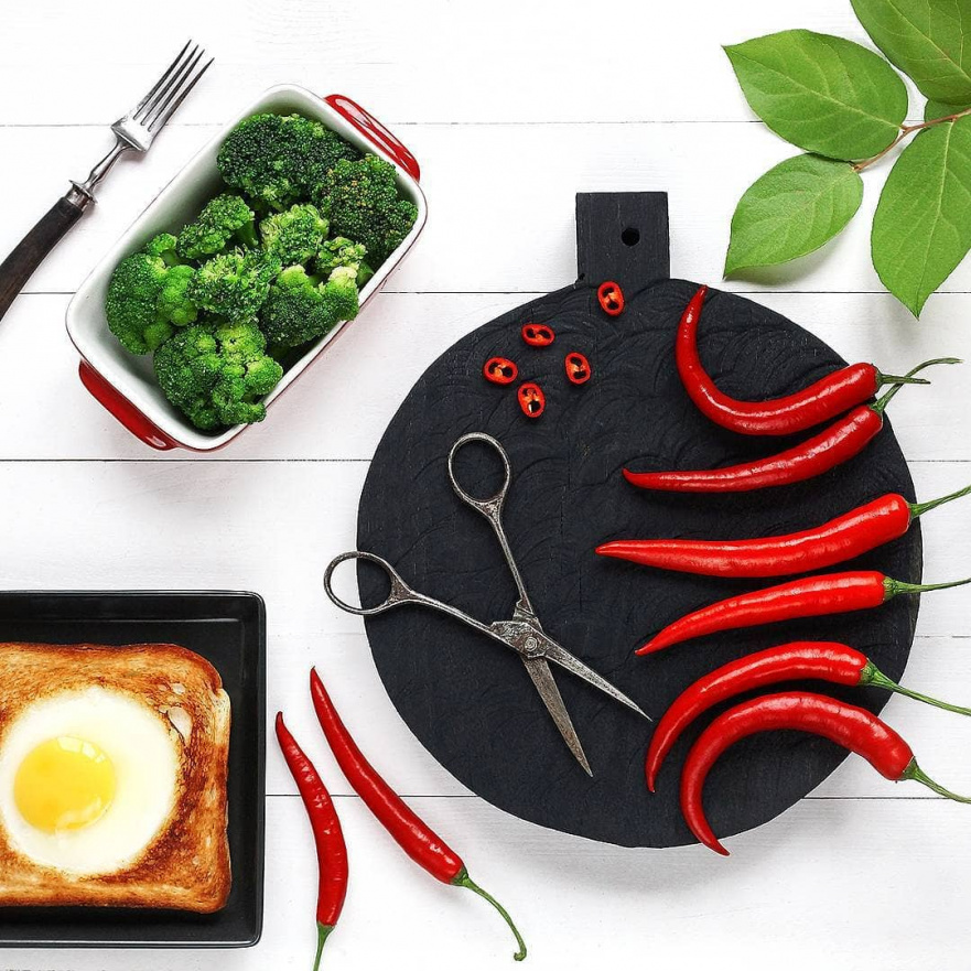 Разделочная доска "Снег" Чёрный 30*30 FUGA ДОСКИ РАЗДЕЛОЧНЫЕ 123537 Чёрный  - Вид №8