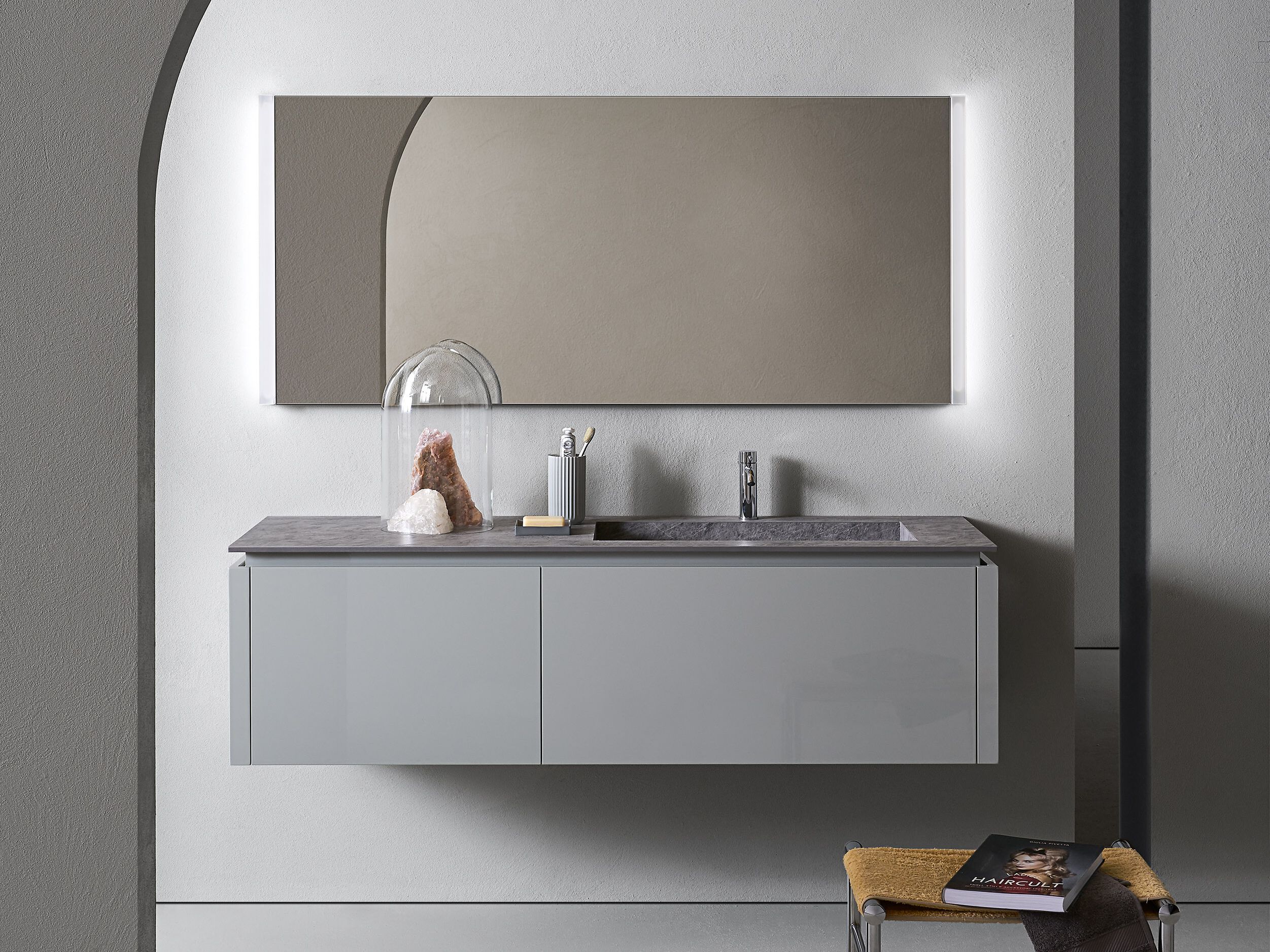 Состав ванной комнаты с раковиной и зеркалом Pirovano Square ARCH-00054166 - Вид №1