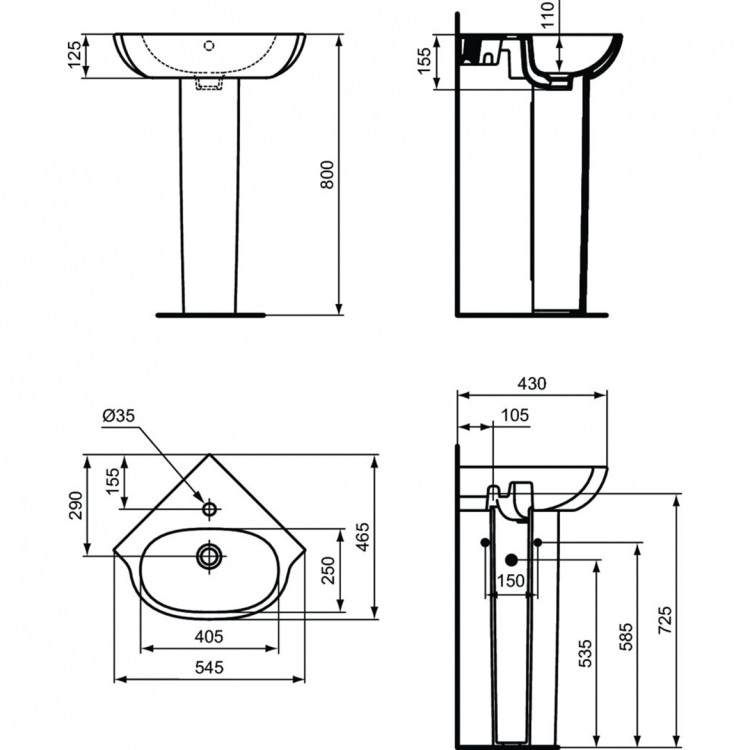 T352101 Колонна для раковины Ideal Standard TESI - Вид №6