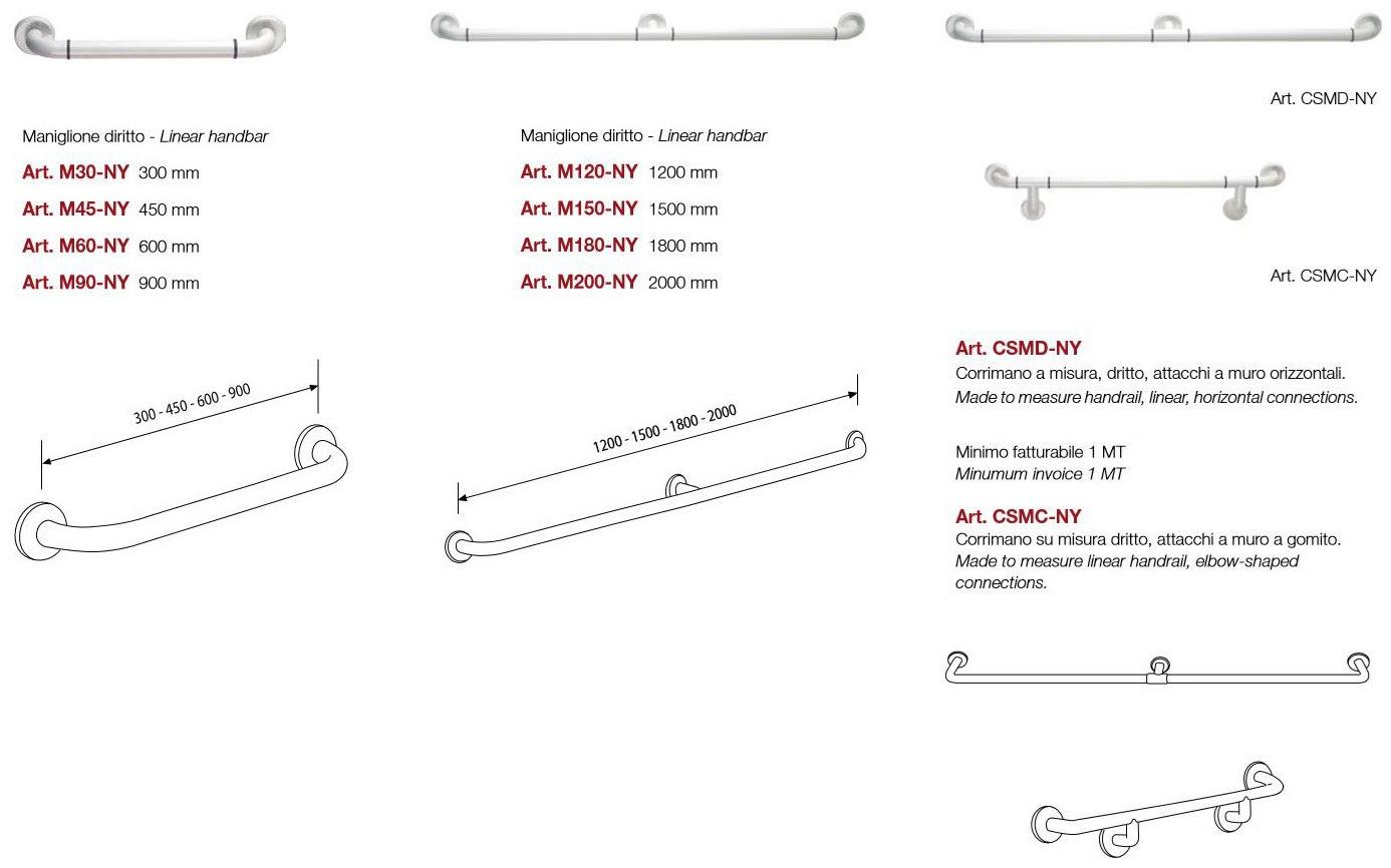 Saniline Несъемная поручень для ванной из экструдированного алюминия Nylon sun-id-1459384 - Вид №1