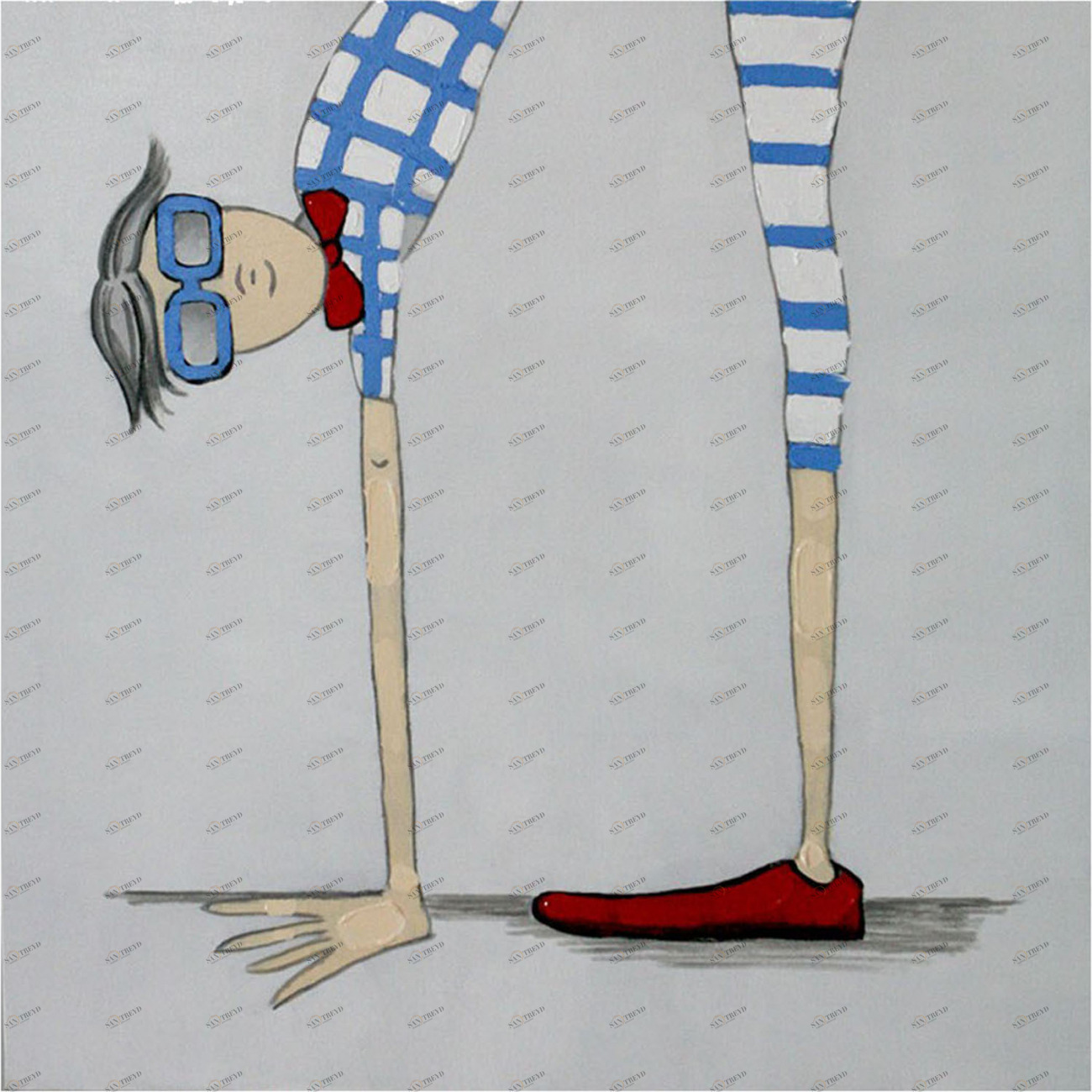 Картина на холсте 100х100 см "Падать вниз-2" EVENHOME КАРТИНЫ МАСЛОМ 129845 Бежевый;серый;синий;черный;разноцветный 