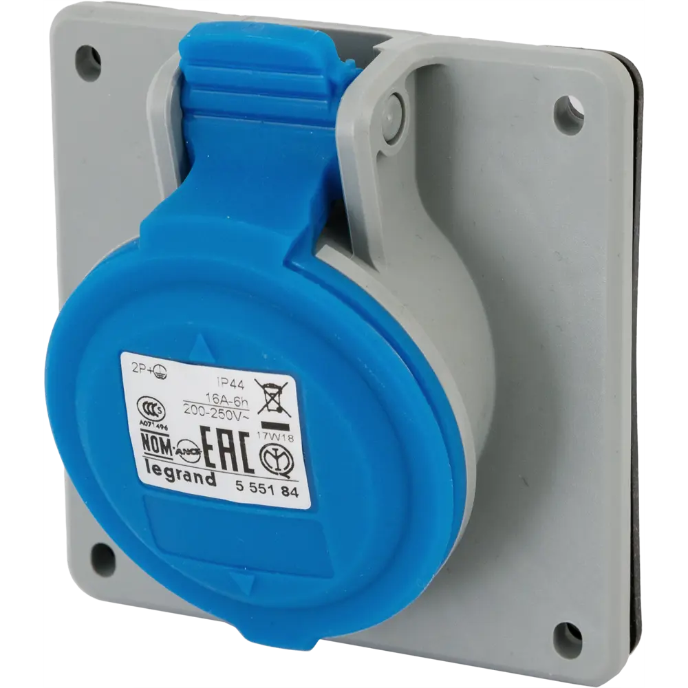 Розетка Legrand P17 Tempra Pro, 2 полюса, заземление, 16 А 12506340 STLM-2067154 