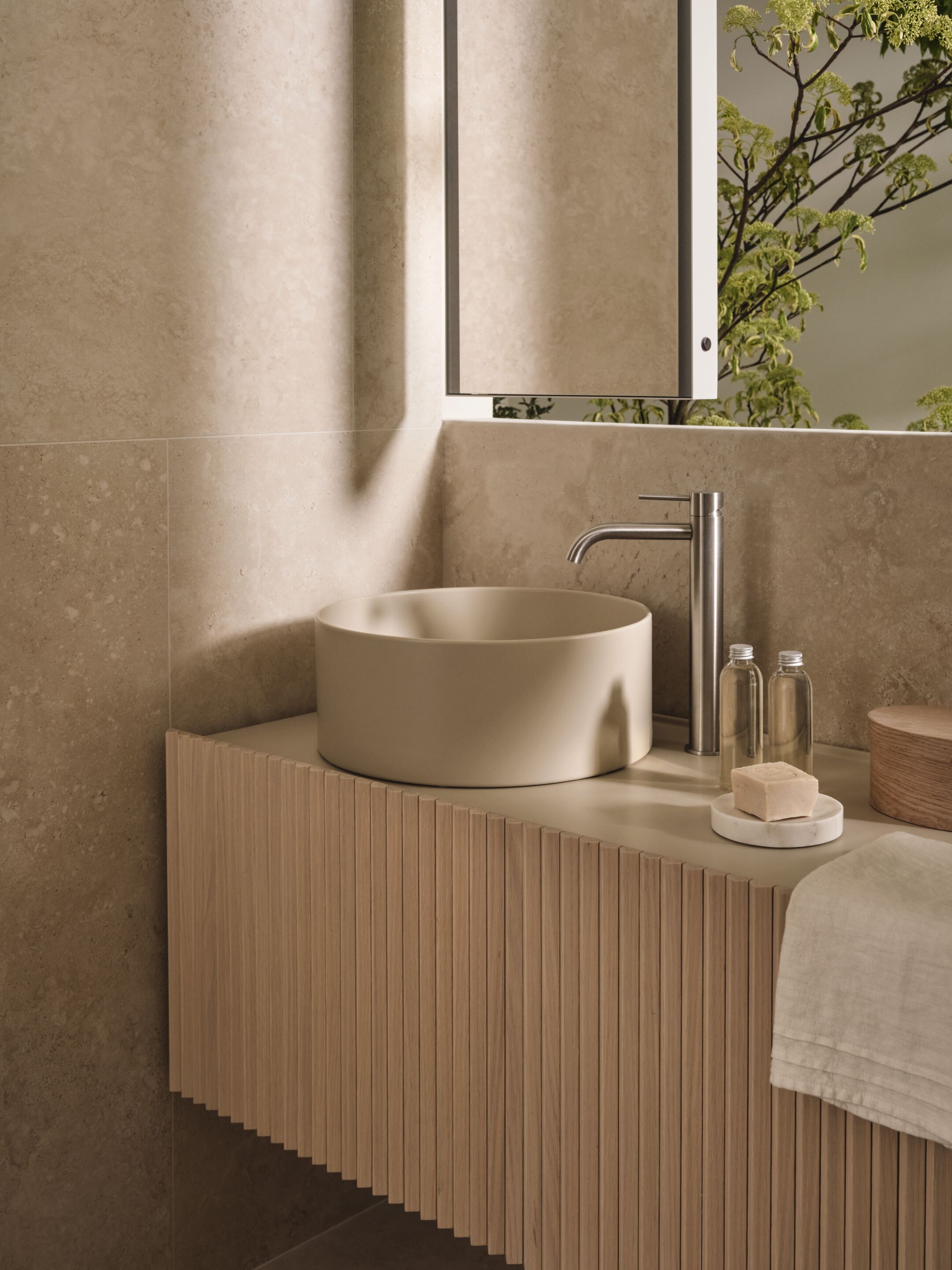 Деревянный подвесной умывальник с керамической столешницей Ceramica Cielo DELFO ARCH-00041855 - Вид №2