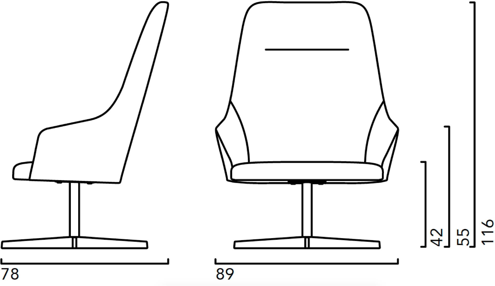 Crassevig Мягкое поворотное кресло с высокой спинкой Axel sun-id-1384579 - Вид №3