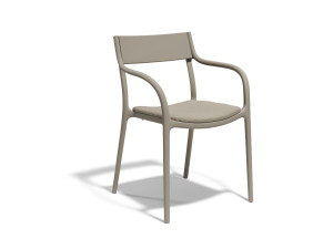 Стул для сада с подлокотниками со встроенной подушкой