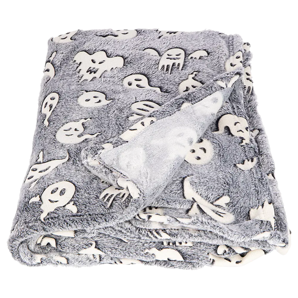 Плед светящийся Ghosts 140x200 см фланель цвет черный 89337312 STLM-2201974 Ardenza