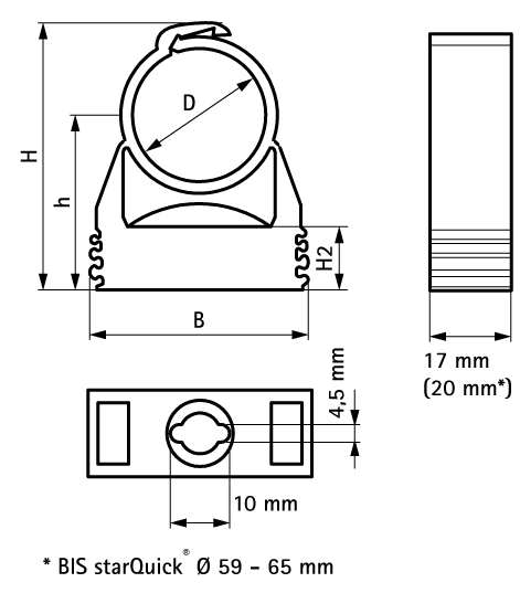 0855063 starQuick® Хомуты — белые для сантехнических труб и труб с электрокабелями для крепления стене, полу или потолку walraven  - Вид №1