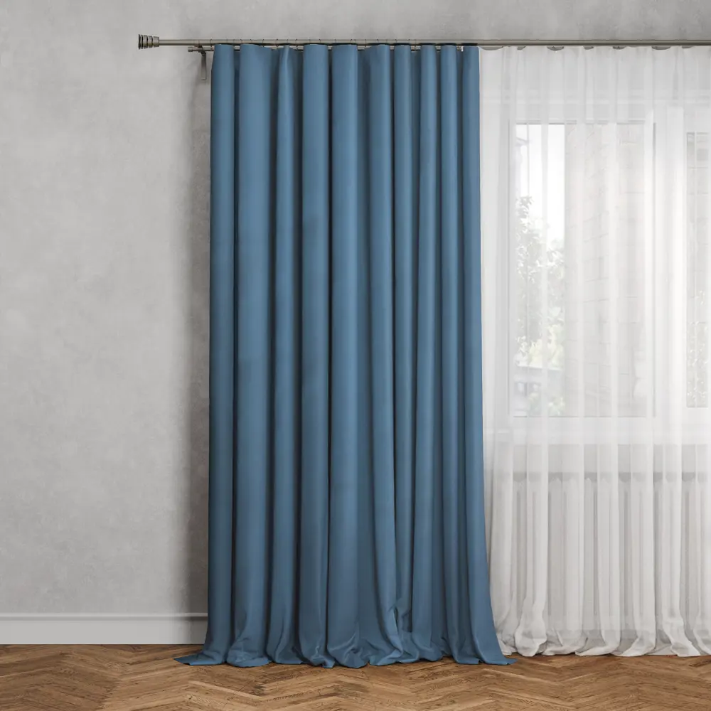 Штора на ленте Марио 200x260 см цвет синий 88014250 STLM-2036046 Santreyd 