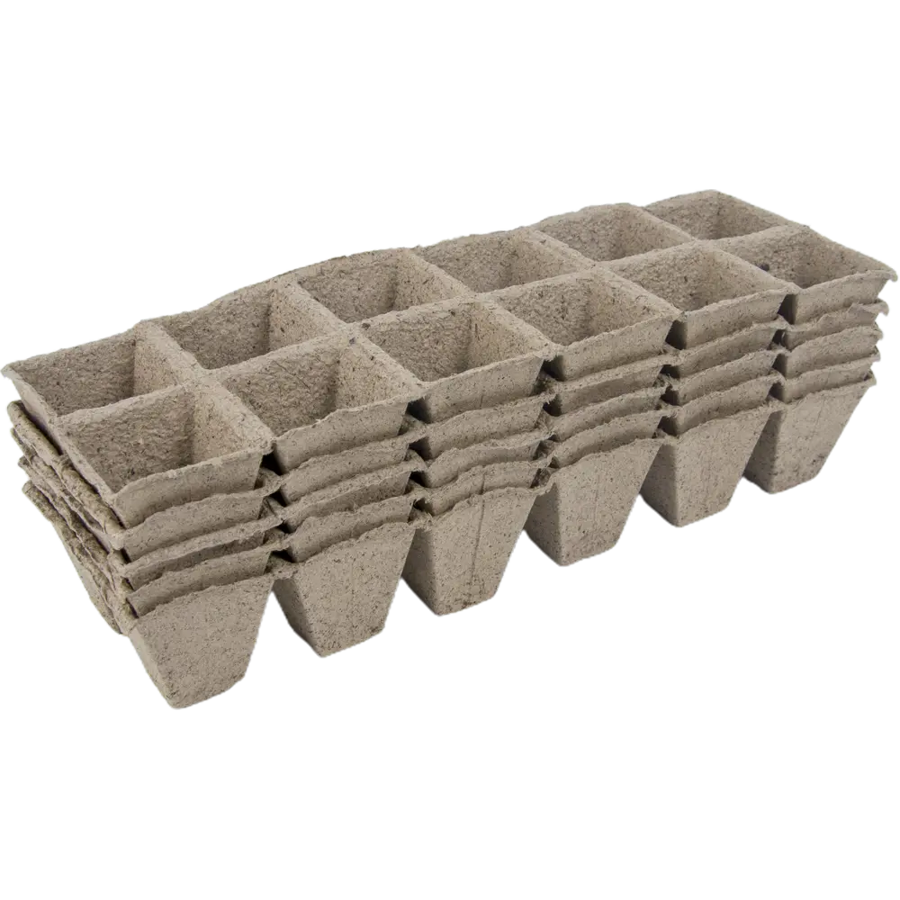 Горшок торфяной квадратный 5x5 см 5 кассет по 12 шт ГАЗОНCITY STLM-2140184