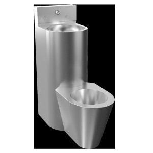 94282 Антивандальный комплект унитаза с умывальником, напольный унитаз SANELA