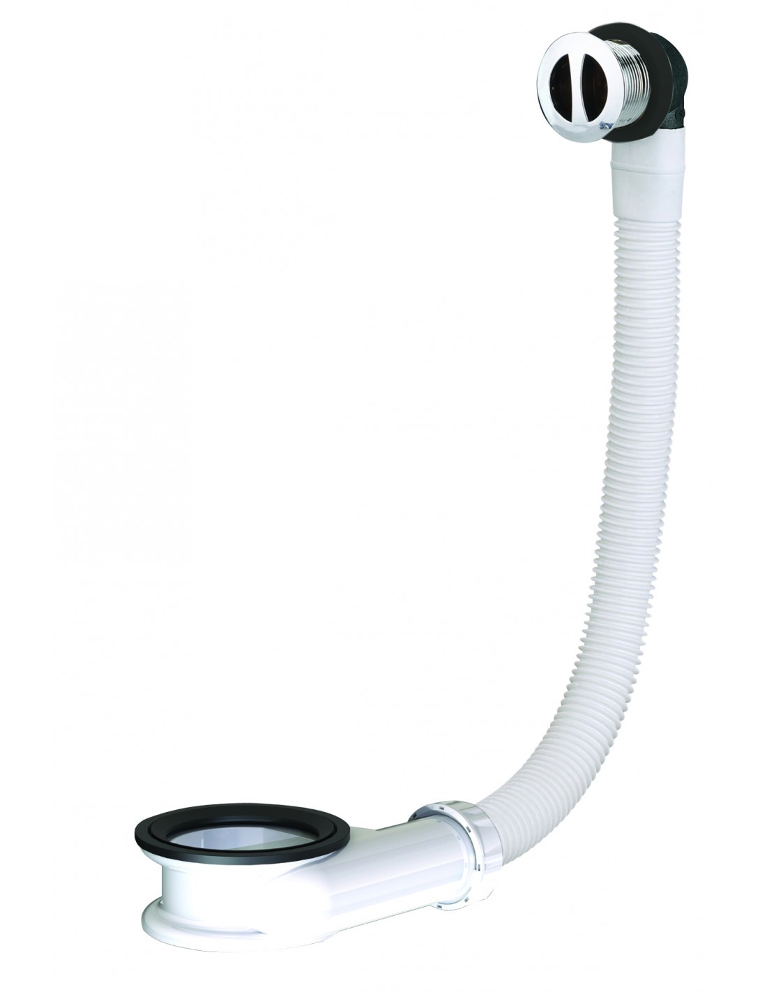 598500 001 00  Перелив для умывальника, крышка Д. 30 мм, зажим от 0 до 25 мм, белый хром Valentin Хром 