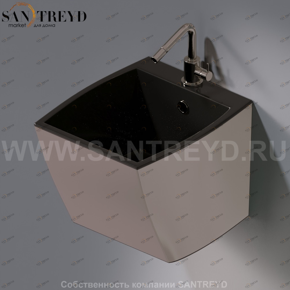 L253.253 Подвесная раковина настенная овальная A. e T. Italia SQUARE черная AeT ITALIA