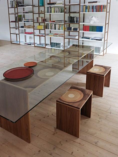 Casamania & Horm Прямоугольный стол из дерева и стекла Ripples sun-id-1459292 - Вид №2