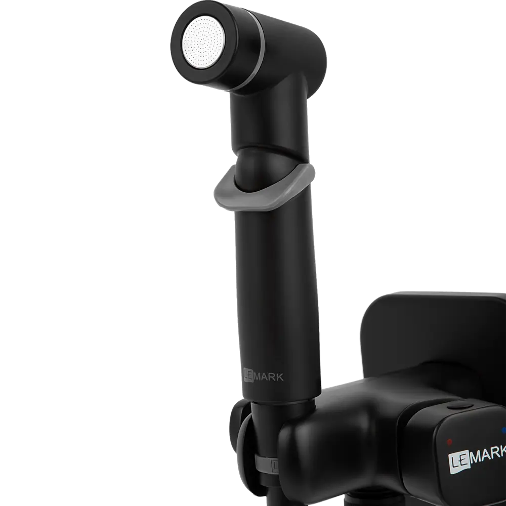 Смеситель с гигиеническим душем Lemark Solo LR7165BL однорычажный цвет черный STLM-2166020 - Вид №1