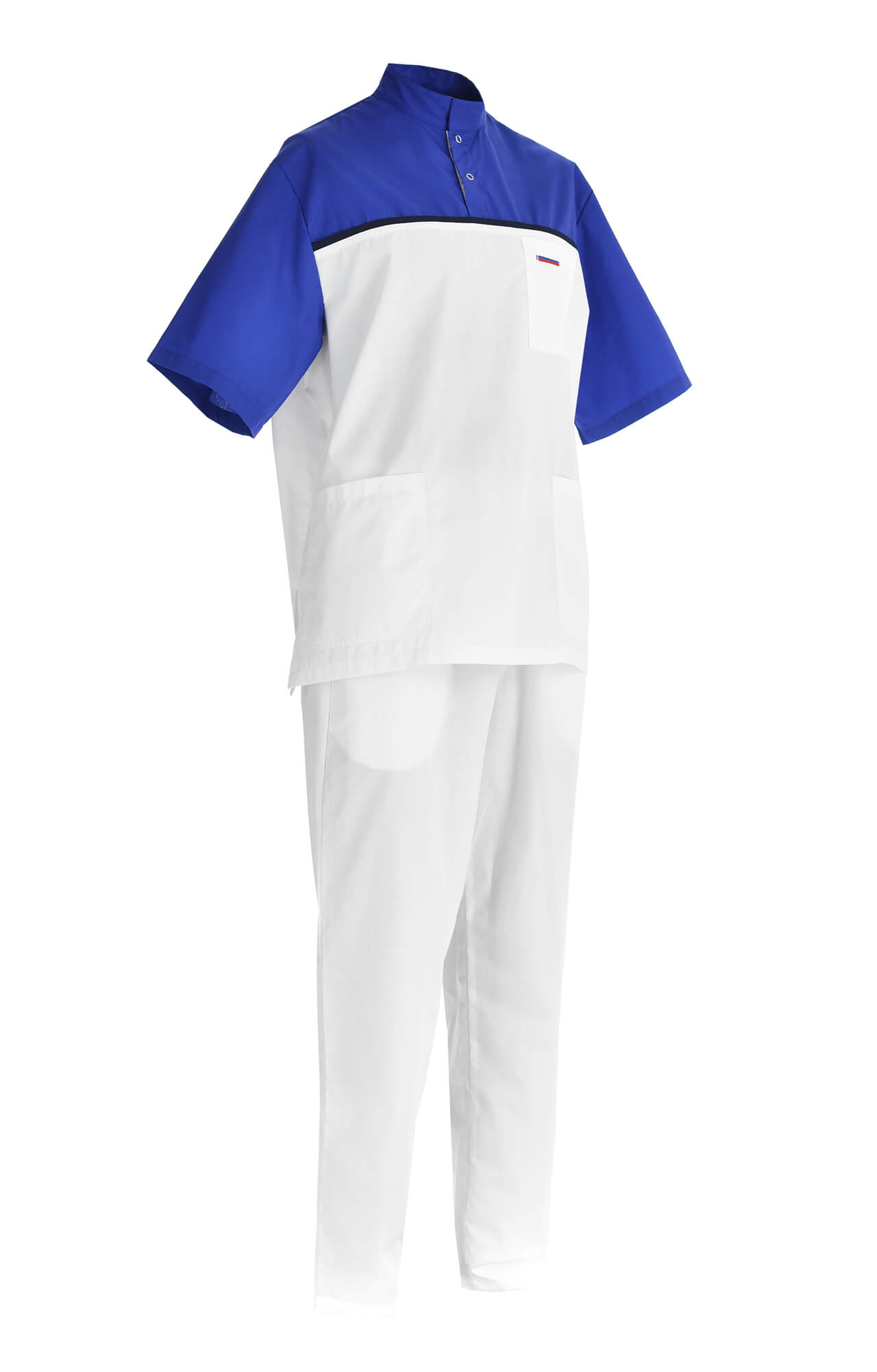 61943 Костюм "Лидер" белый василек  Медицинская одежда  размер 44-46/170-176 Спецодежда  - Вид №1