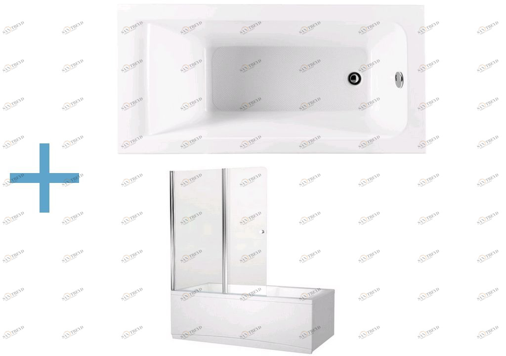 Акриловая ванна Aquanet Bright 145x70 (+ шторка Aquanet Alfa 4 NF6222-pivot) 0023959300196049