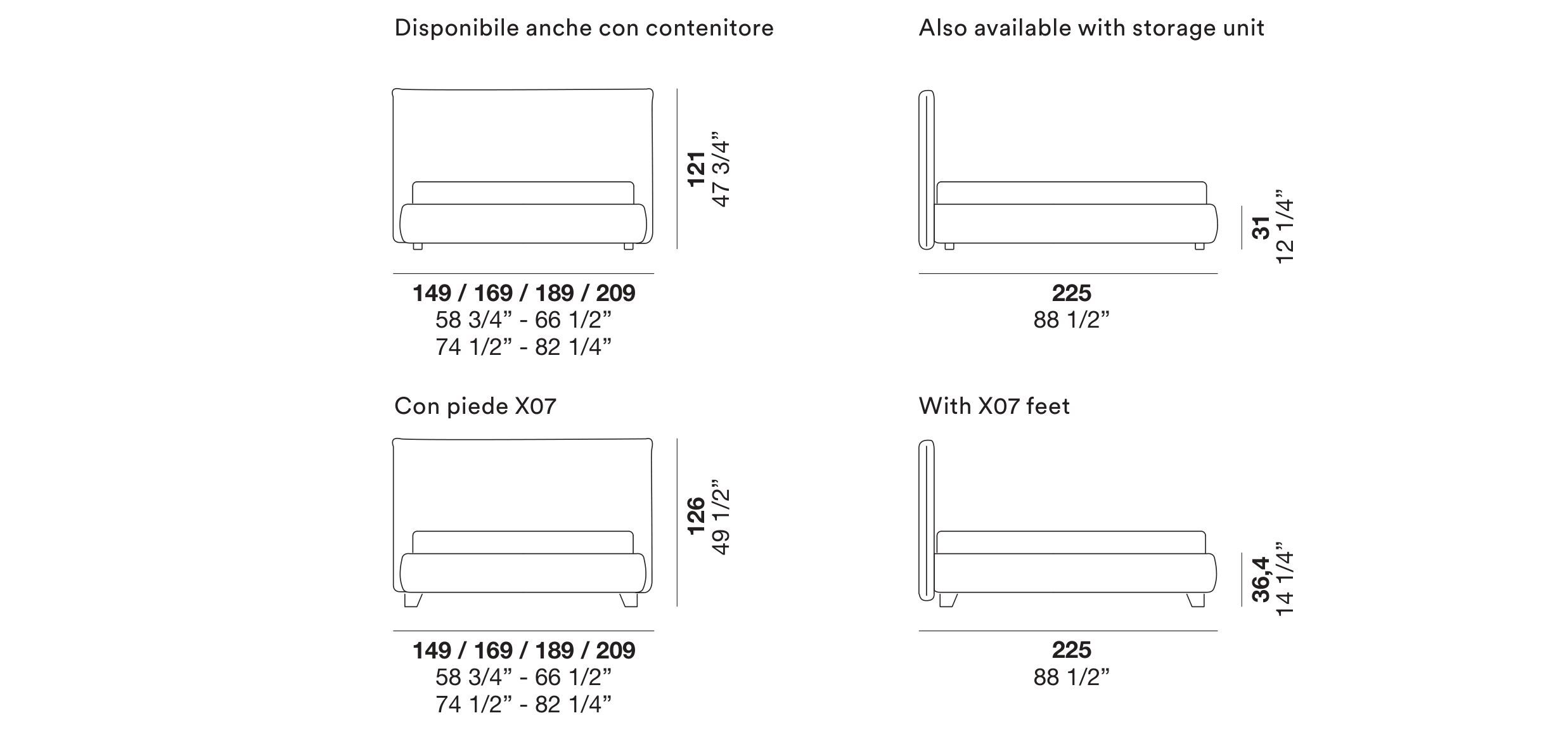 Двуспальная мягкая кровать с высоким изголовьем Alf DaFrè BELLATRIX ARCH-00148178 - Вид №2
