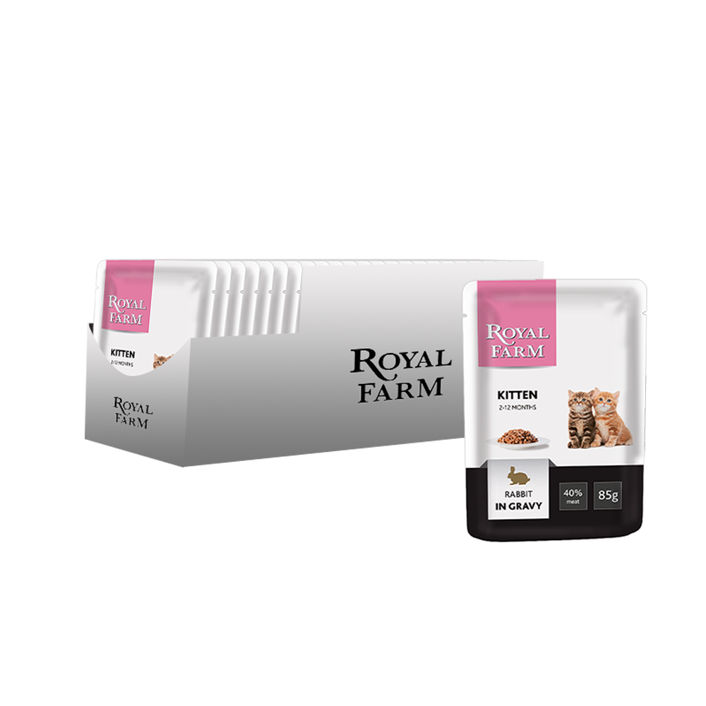 ПР0043288*24 Корм для котят кролик в соусе пауч 85г (упаковка - 24 шт) ROYAL FARM 
